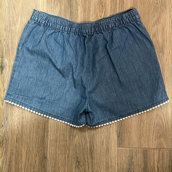 Lucky Brand Jean Shorts Girls Cotton Lace Chambray Elastic Waist Y2K Boho Bao - Picture 10 of 13